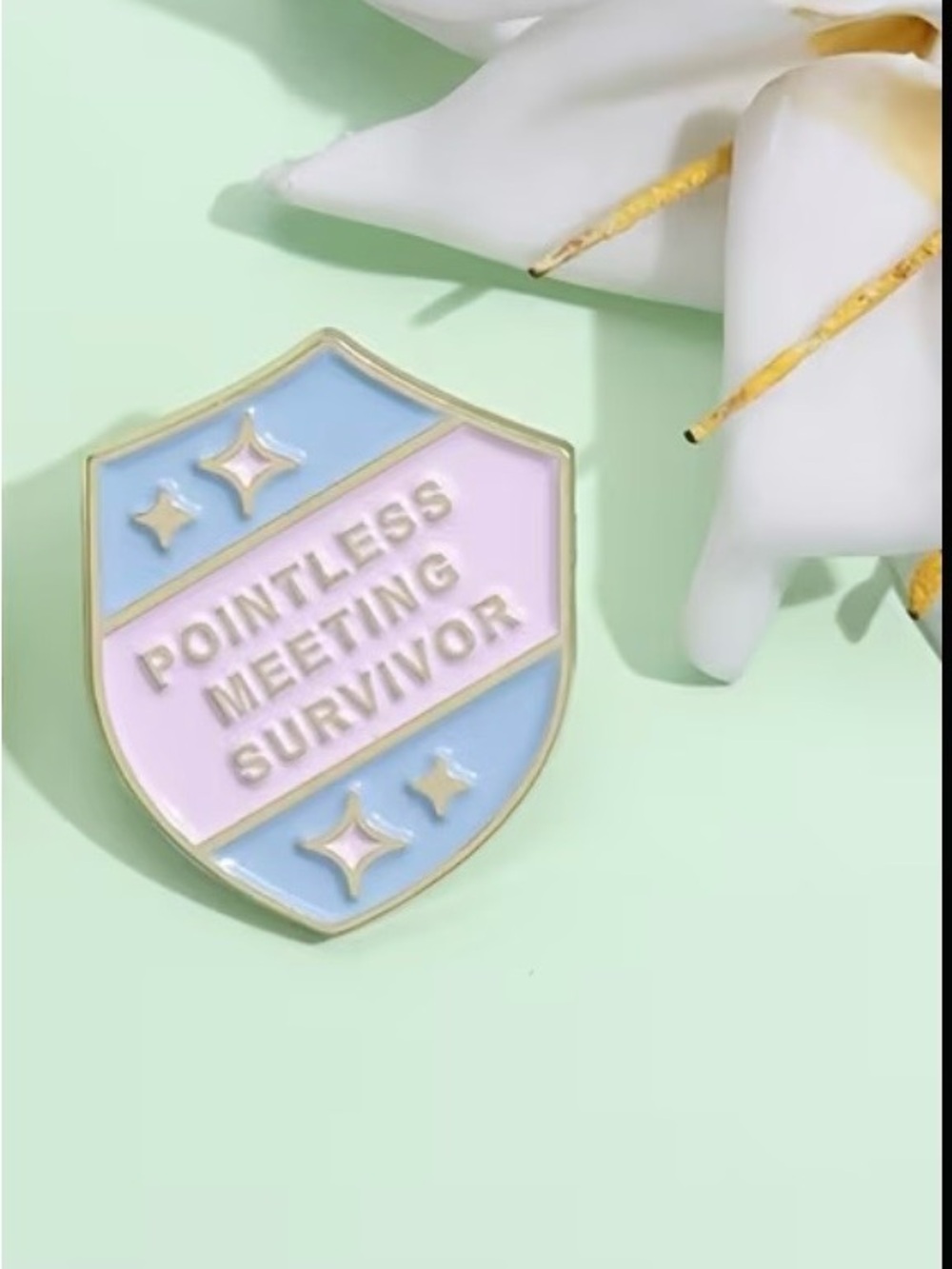 Pointless Meeting Survivor Enamel Pin - Picture 2 of 3